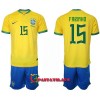 Virallinen Fanipaita + Shortsit Brasilia Fabinho 15 Kotipelipaita MM-Kisat 2022 - Lasten